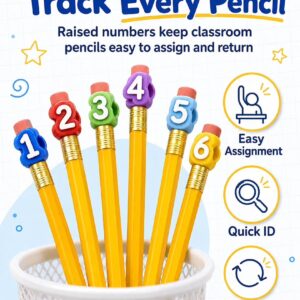 Numbered Pencil Toppers