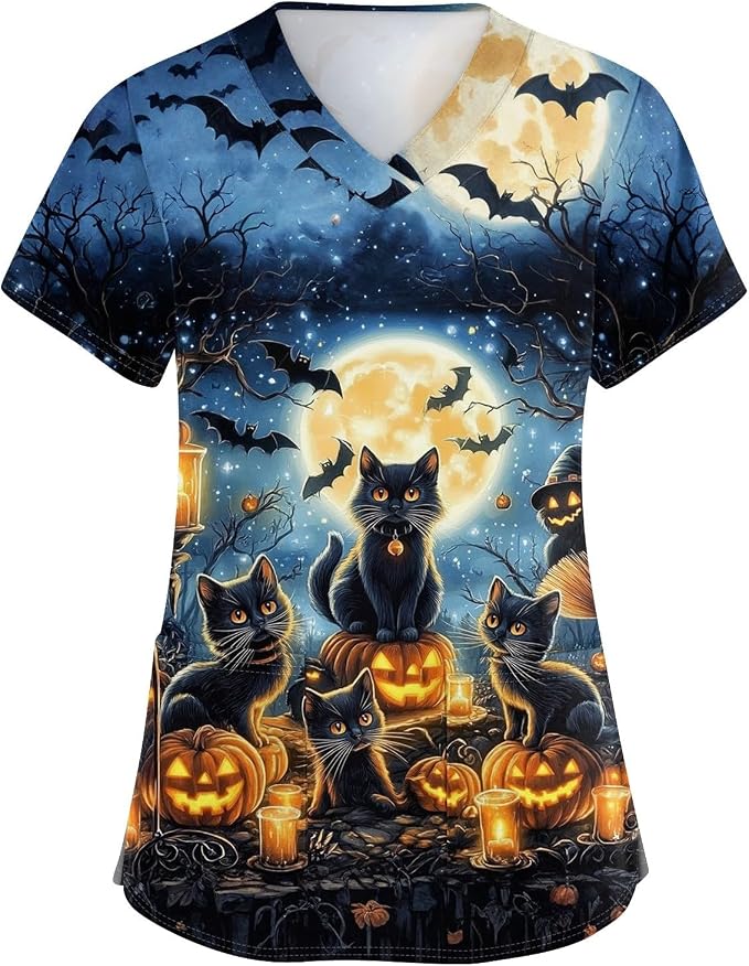 Halloween Scrub Tops