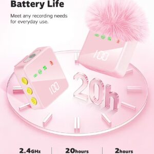 Pink Wireless Lavalier Microphone