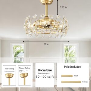 Gold Crystal Chandelier Fan